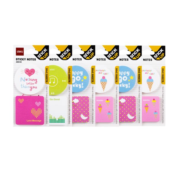 Deli Sticky Notes 51×51mm 360 Sheets - 12 design