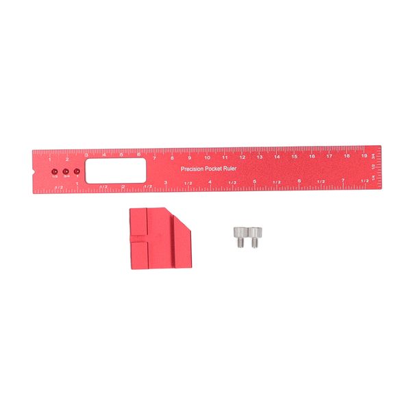 8" Aluminium Scribing Ruler with Sliding Block