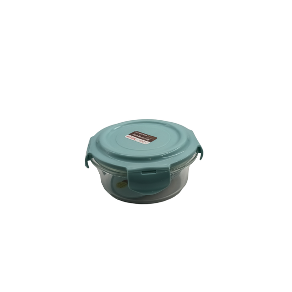 Glass Food Container with Lockable Lid - Blue