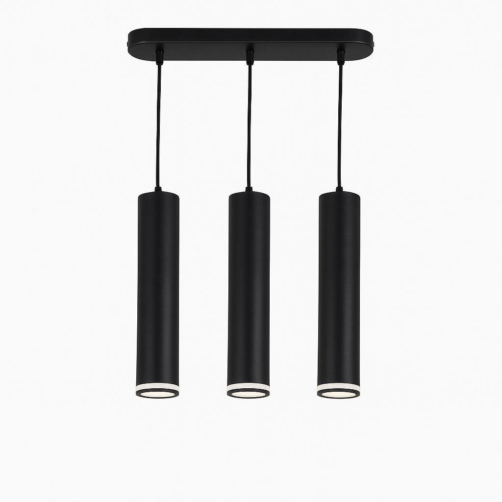 3-Head Modern Black Pendant Ceiling Light - Aluminum Design