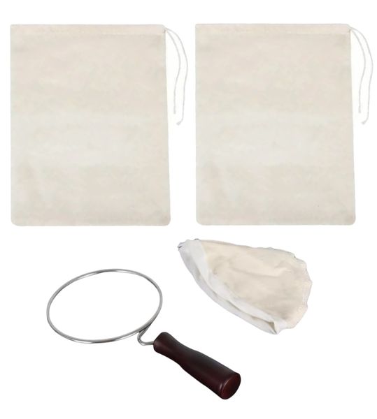 Reusable Filter Strainer Set - 12cm Cloth Strainer + 2 XL Cheesecloth Bags