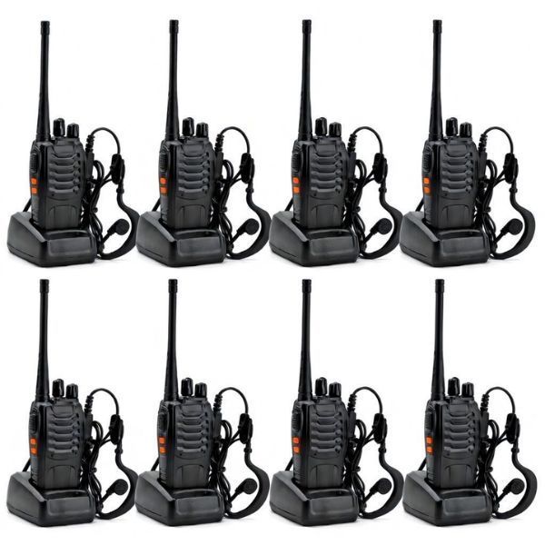 8 Piece 16-Channel UHF Walkie Talkie 400-470MHz 2 Way Radio