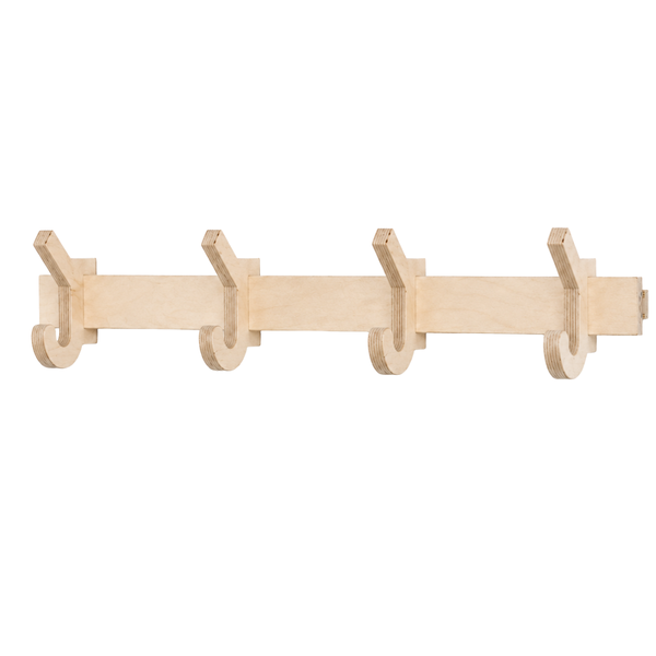Chunky Wall Hooks - Adjustable 4 -Hook Storage Rail