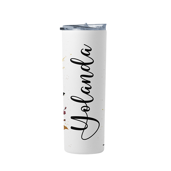 Personalized Floral And Leopard Print Travel Tumbler - 900ml - Yolanda