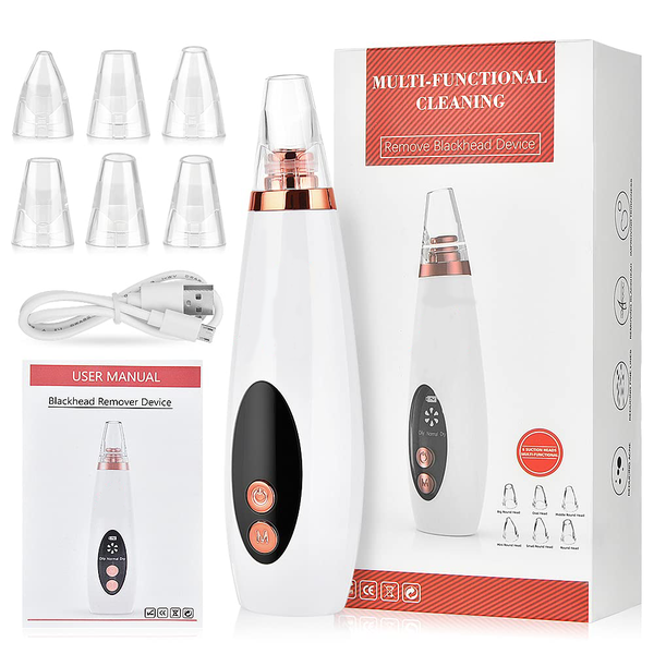 Blackhead Remover Pore Vacuum 3 Adjustable Level With 6 Suction Heads