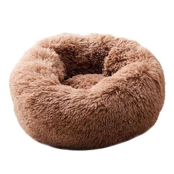 80cm Soft Plush Round Pet Bed - Cream
