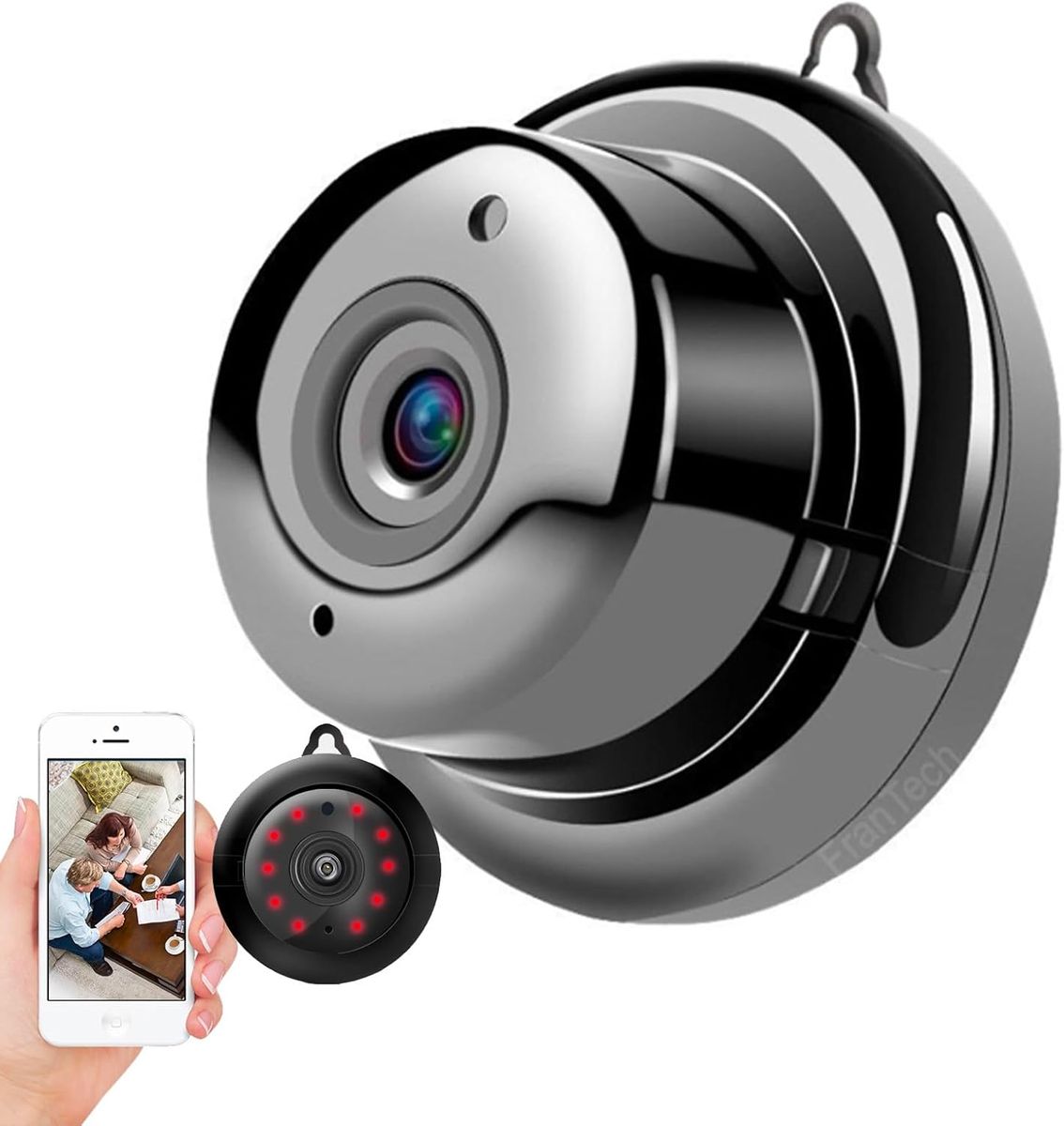 Mini WiFi HD IP Spy Camera with Night Vision,Motion Detection & 2-Way Audio