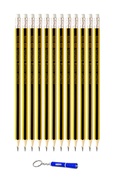 M&amp;G HB pencils 12pcs Hexagonal barrel with branded HDS torch