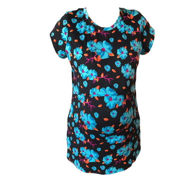 Black With Blue Floral image