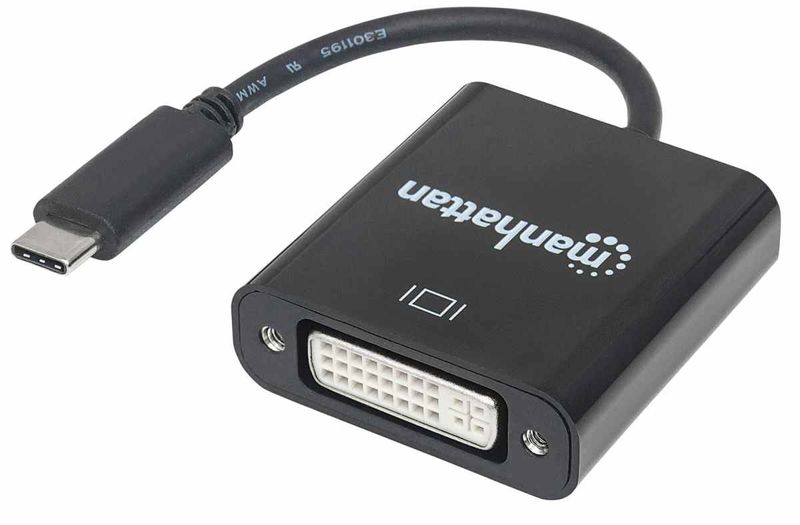 Manhattan SuperSpeed+ USB-C 3.1 to DVI Converter - C Male to DVI Female