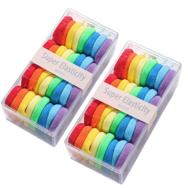 64 Piece Boxed Seamless Hair Bands Set - Multicolor