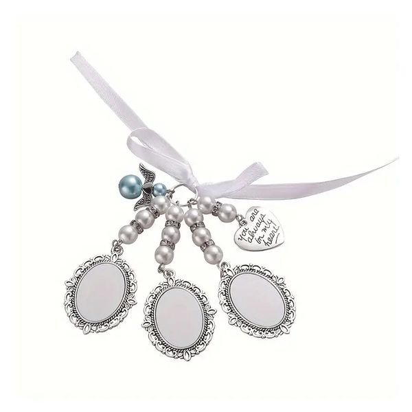 Triple Sublimation Memorial Wedding Bouquet Photo Pendant