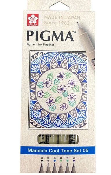 Sakura Pigma Cool Tone Pens 05 Mandala Set of 6