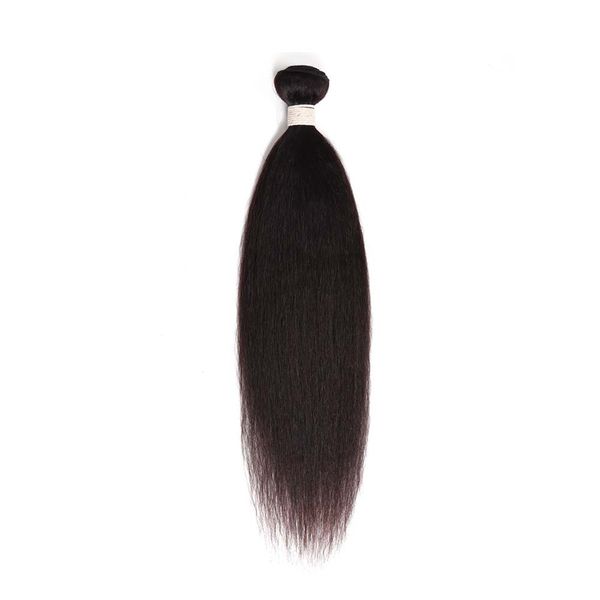 Kinky Straight Human Hair Bundles Natural Black 100% Brazilian Hair 12 Inch