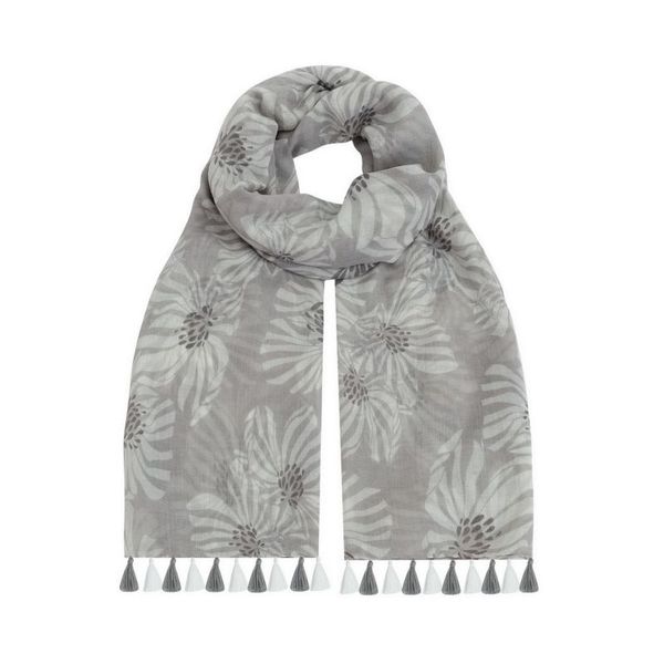 SoGood-Candy - Scarf - Light Grey Flowers