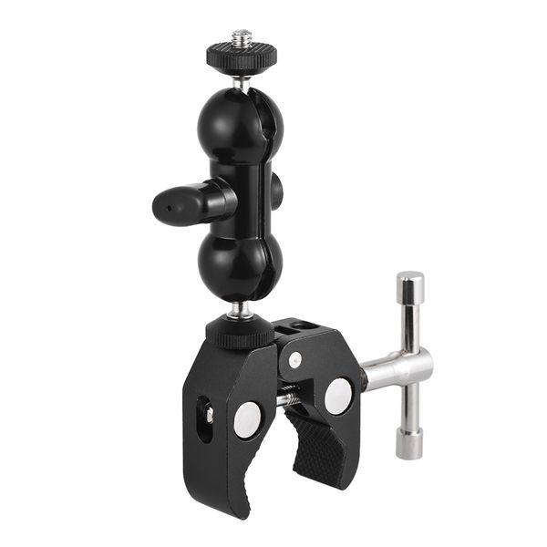 Multi-functional Dual Ballhead Arm Super Clamp Mount for DSLR Camera