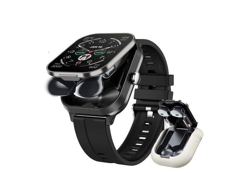 Smart Watch with Earbuds, 2.01" HD Screen 2 in 1 Smartwatch with Bluetooth