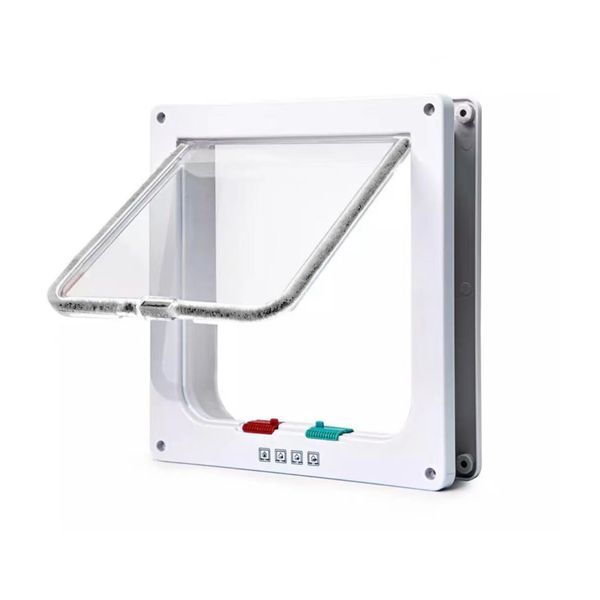 L-Pet Cat Flap 4 Way Locking Door - For Timber, Brick, Concrete &amp; Glass