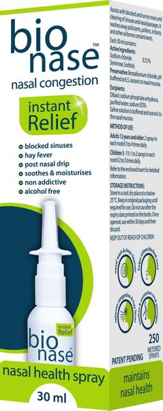 Bionase Nasal Health Spray Instant Relief - 30ml