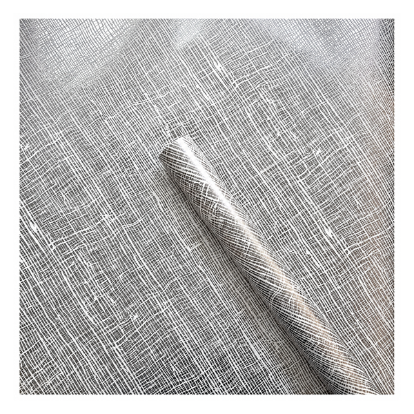 Silver on White Hessian Wrapping Paper Roll 500mm x 10meter Gift Wrap