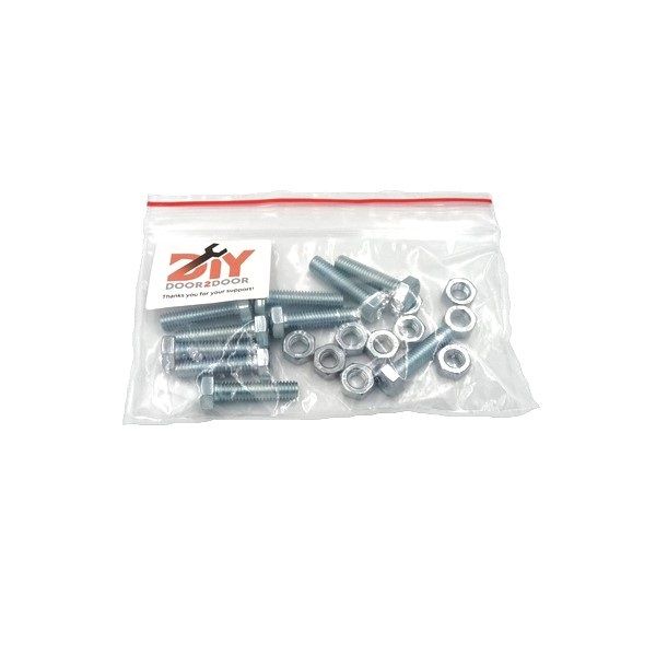 10x M-6x25mm Hex Full Threaded Bolts &amp; Nuts