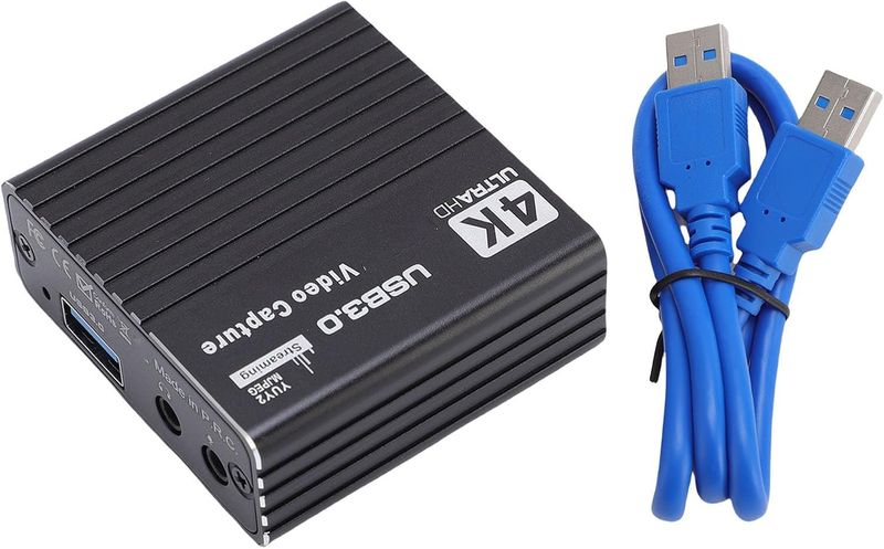 4K USB 3.0 Video Capture Card 1080p 60fps Recorder for Streaming &amp; Gaming