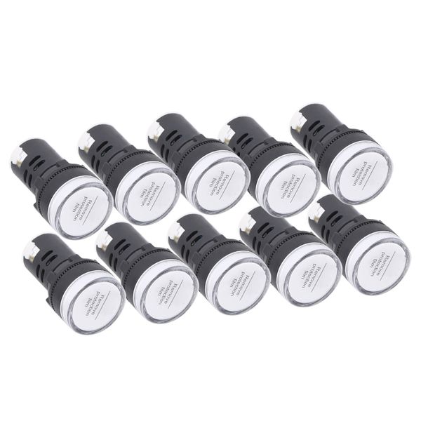 LED Signal Light White 22mm Panel Indictor AC220V