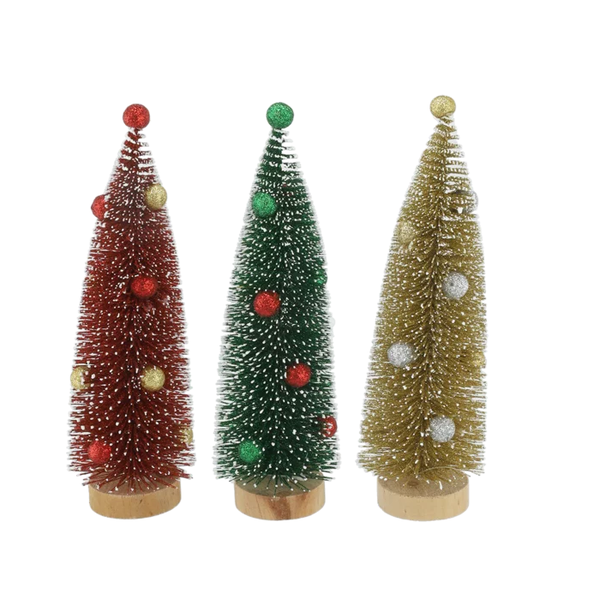 Table Top Brush Tree 25cm - Set Of 3