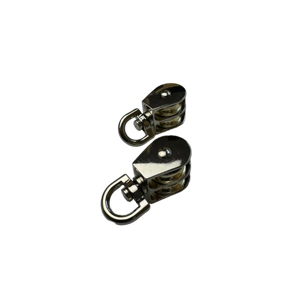 Nickel Plated - Double Steel Pulley - 2 Pack