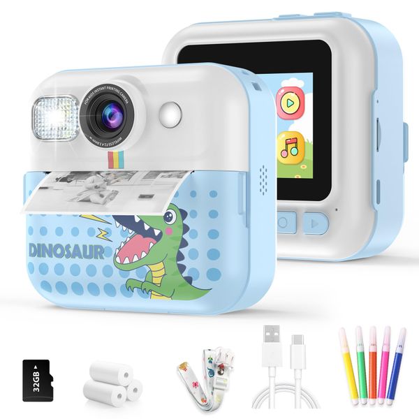 Kids Instant Print Camera, 1080PChildren Printable Cameras Christmas Gifts