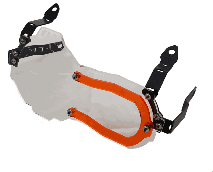 RIOT - LED Headlight Guard Clear with Amber Insert for BMW