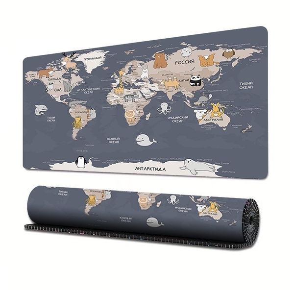 World Map Mouse Pad Universal Non-Slip Gaming Desk Pad