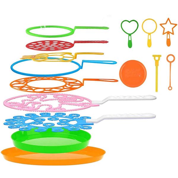 15Pcs Big Bubbles Wand Kit For Kids Creative Bubble Making Toy
