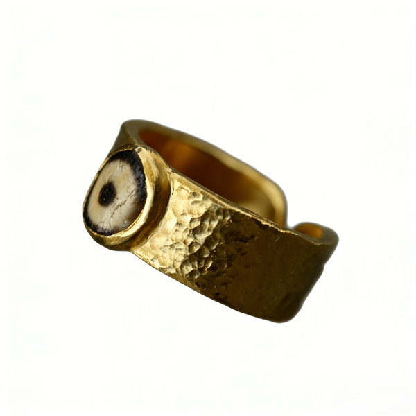 ZELTRYN Tibetan Style Ethnic Imitation Dzi Bead Ring