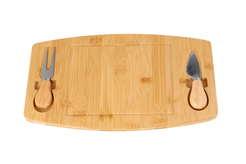 Rectangular Bamboo Cheese Serving &amp; Cutting Board Set 32.7cm 3 Piec