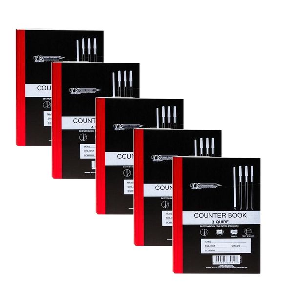 Hard Cover A4 Counter Book 288 Pages 3 Quire - Pack of 5