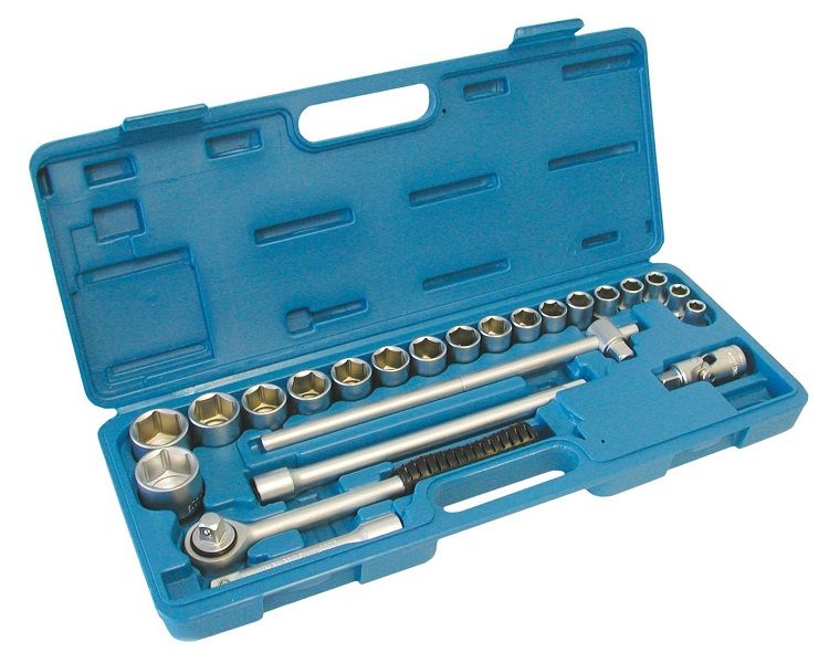 23 Piece - 6 Point Professional Socket Set in Blow Mould Case