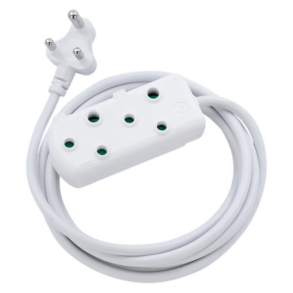 Ellies Side by Side Heavy Duty Extension Lead - 10M - White