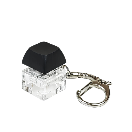 Mechanical Keyboard Blue Switch Stress Relieving Fidget Toy Keyring - Black Image