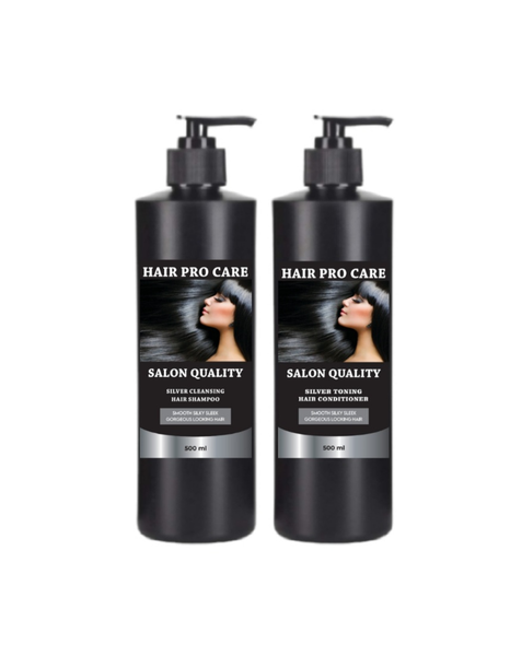 Hair Pro Care Silver Hair Shampoo and Silver Toning Conditioner 500ml