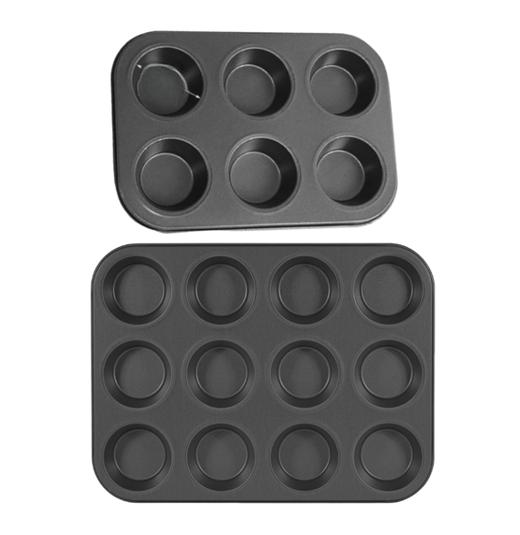 Jafar 6 &amp; 12 Slot Carbon Steel Non-Stick Muffin Pan
