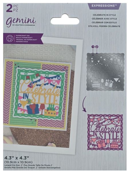 Craft Metal Die Celebrate In Style - Size 10.9cm x 10.9cm