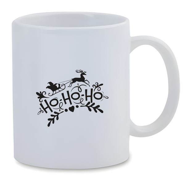 White Ceramic Mug 350ml - Ho Ho Ho Merry