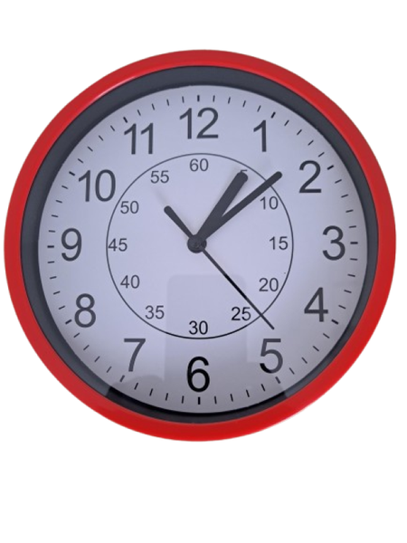 White Battery Powered Analogue Wall Clock