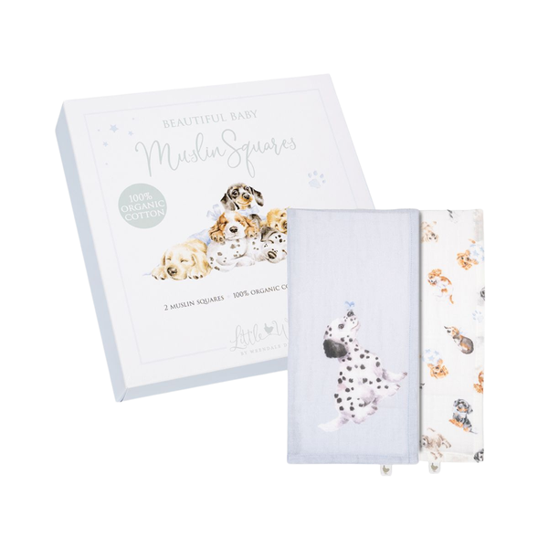 Wrendale "Little Paws" Dog Muslin Cloths Gift Set