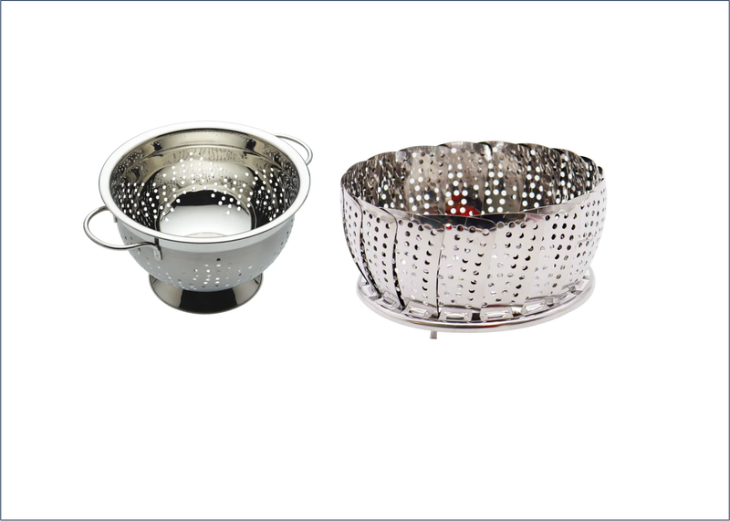 Steam Basket and Colander Pack - Stainless Steel