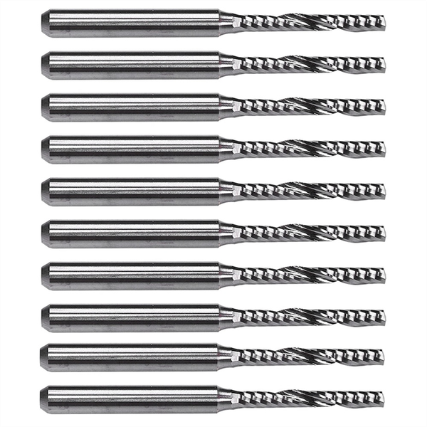 10 PCS 2mm x 15mm Carbide Single Flute End Mill Router Bit for Engraving M