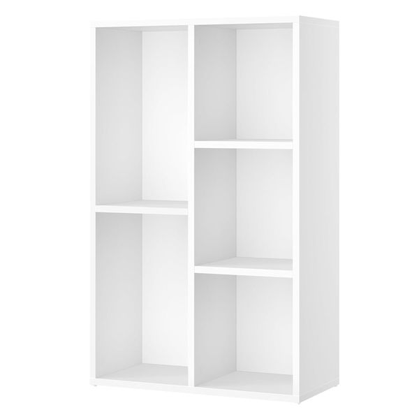 Bookshelf Open Display Storage Shelf with 5 Compartments Organizer Cabinet