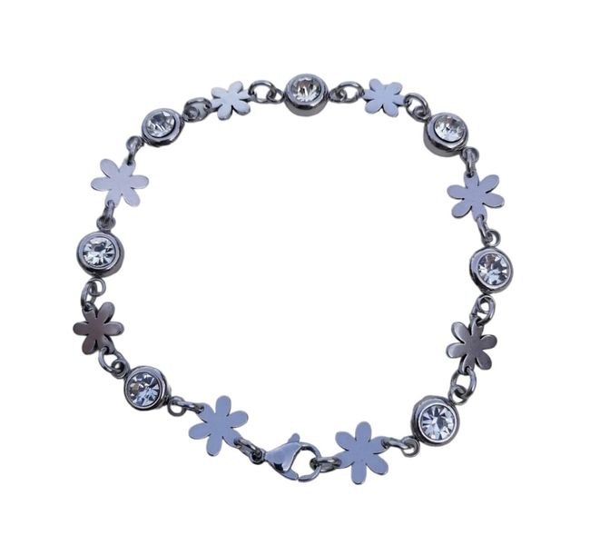 Stainless Steel Gift: Silver Daisy With Zirconia Inserts For Daily Wear
