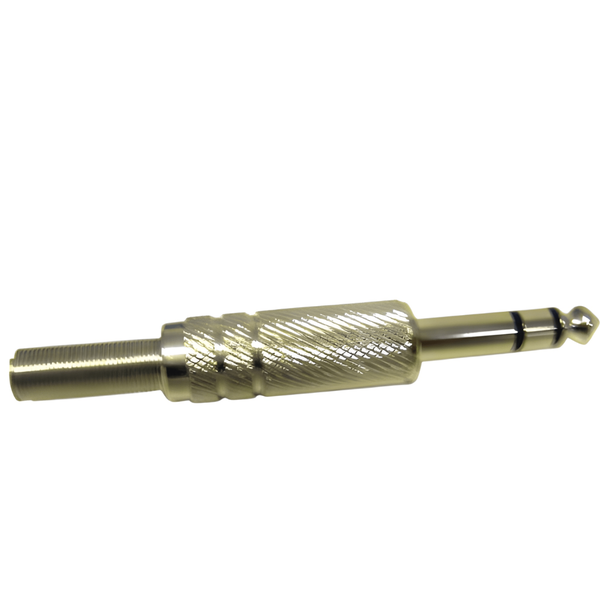 MP120MS - 6.35mm Stereo Inline Audio Plug Metal with Sleeve Durable TRS